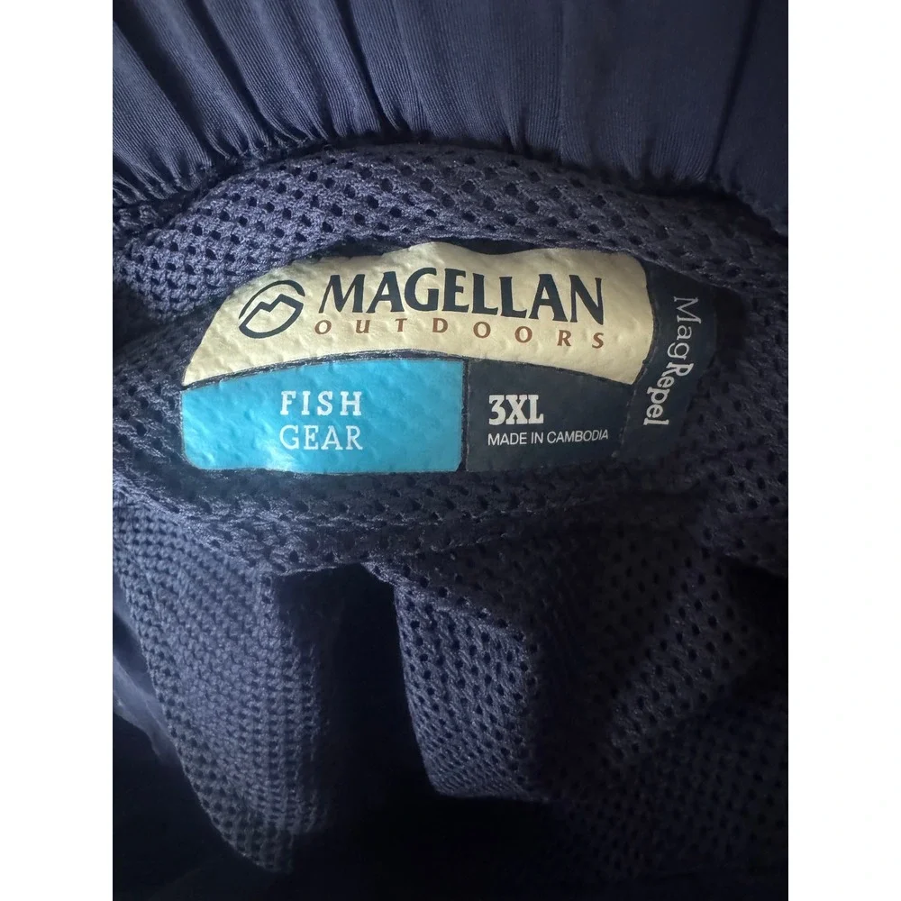 Magellan Outdoors Fish Gear Mens Size 3XL Blue Cargo Fishing‎ Pants Belt Loops